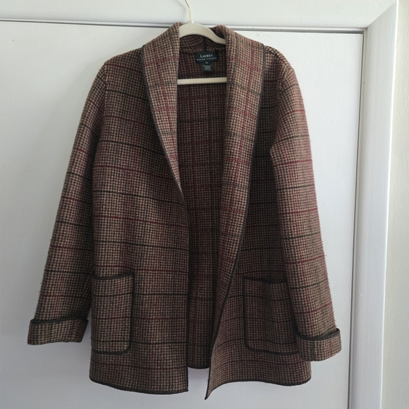 Ralph Lauren Brown and Red Plaid Blazer - Picture 1 of 8